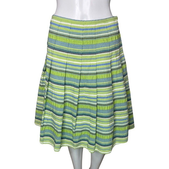 Worthington Skirt Womens 4 Pink‎ Green Blue Stripe A-Line Skirt Casual Office - Picture 1 of 8